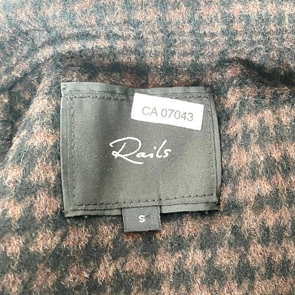 Rails Cheyenne Houndstooth Zip Jacket Brown Wool Blend Womens S - Picture 10 of 13